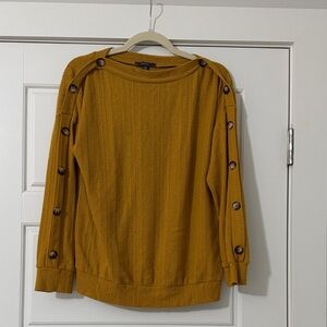 Mustard Button-Detail Sweater